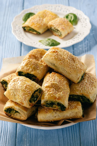 istock Puff pastry rolls  with spinach and ricotta. 656399760
