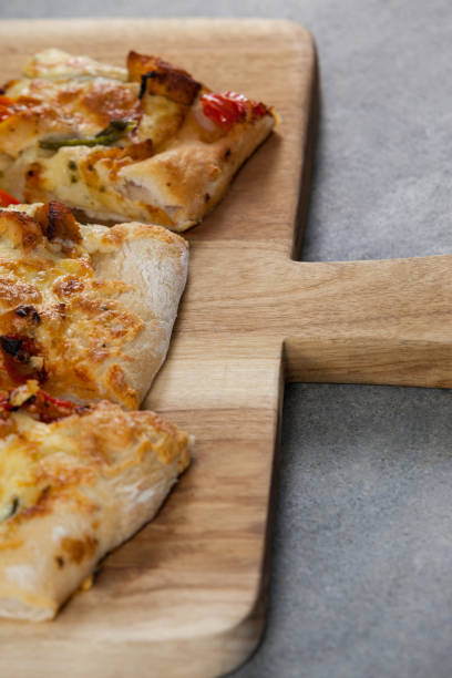 istock Delicious italian pizza served on grey background 656402142
