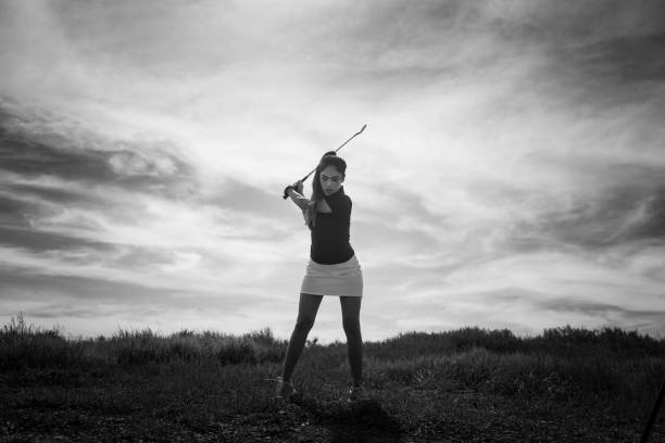 istock Silhouette Of Women Golfer 656402268