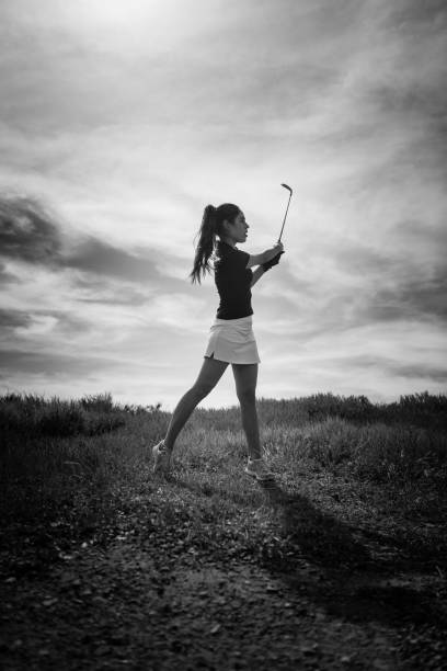 istock Silhouette Of Women Golfer 656407822