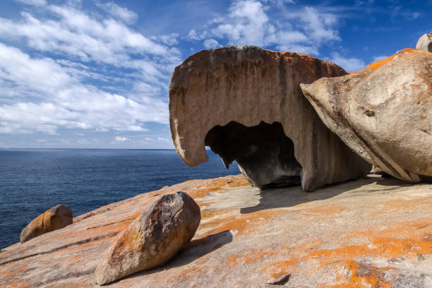 istock Remarkable rocks with blue and white sky, impressive landmark on Kangaroo Island 656410666