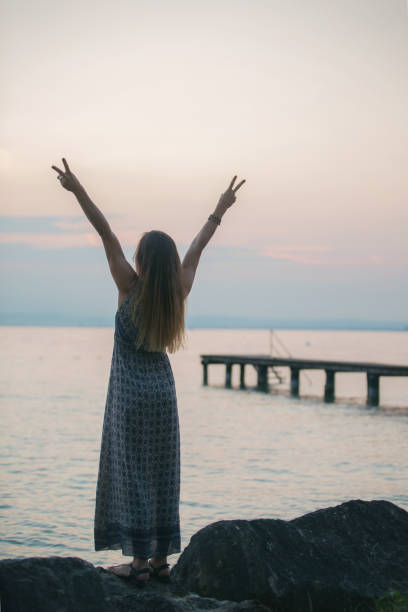 istock Women enjoy the sunset 656413882