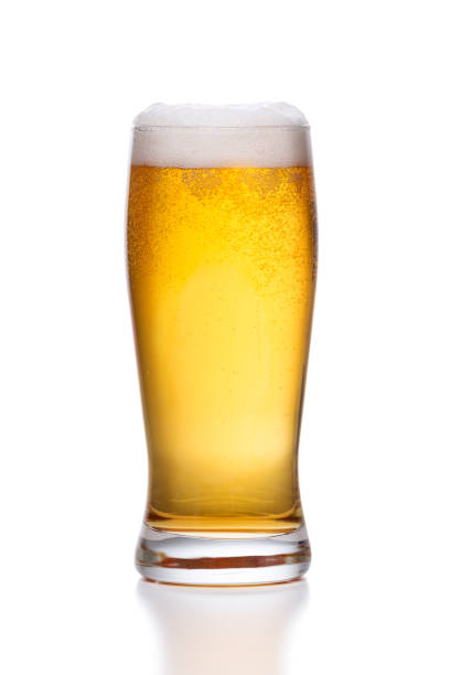 istock glass of light beer on white 656414206