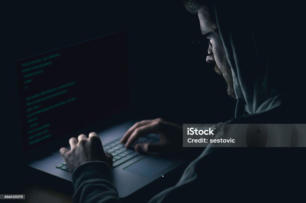 Computer hacker White Collar Crime Stock Photo