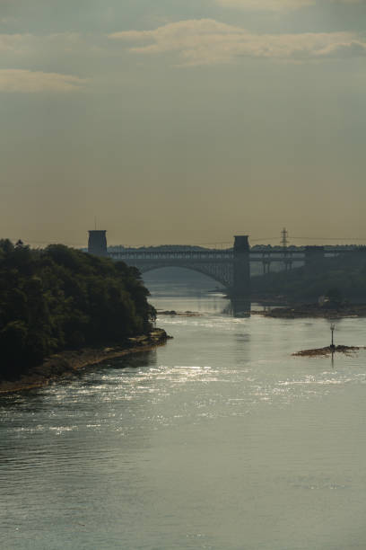 istock Britannia Bridge, connecting Snowdonia and Anglesey in Summer Haze 656421502