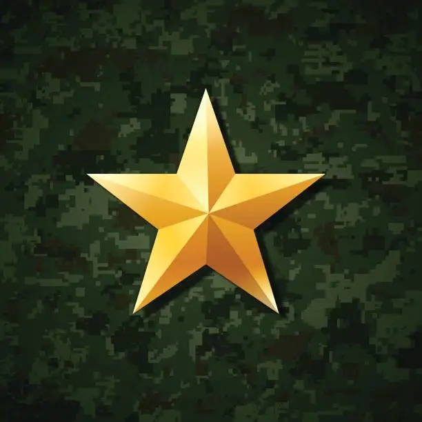 Vector illustration of Gold Star