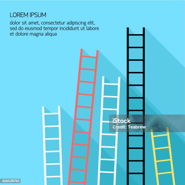 Step Ladder Vector Illustration Stock Illustration - Download Image Now - Ladder, Ladder of Success, Vector