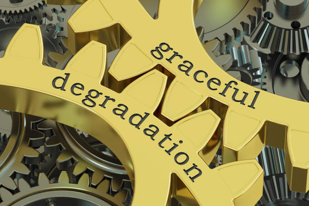 istock graceful degradation concept on the gearwheels, 3D rendering 656435078