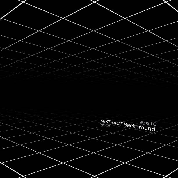 Dakr space - abstract background Abstract business or technology background of vision perspective, black template. Vector illustration. ceiling illustrations stock illustrations