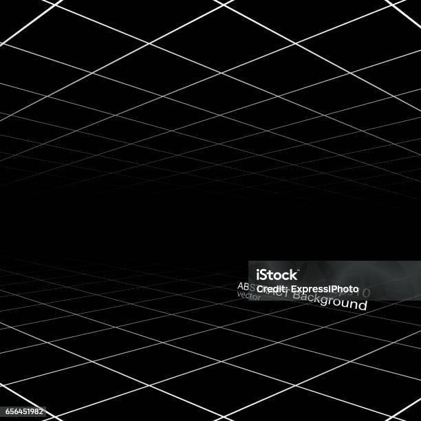 Dakr Space Abstract Background Stock Illustration - Download Image Now - Grid Pattern, Copy Space, Point of View