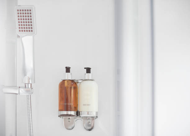 Set of soaps in modern shower