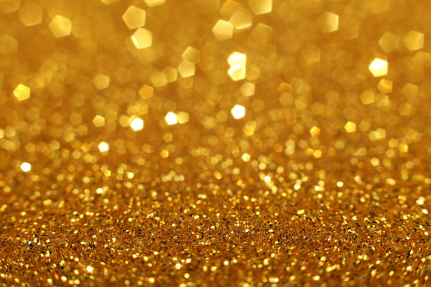 istock Golden Glittering Christmas Lights 656469408