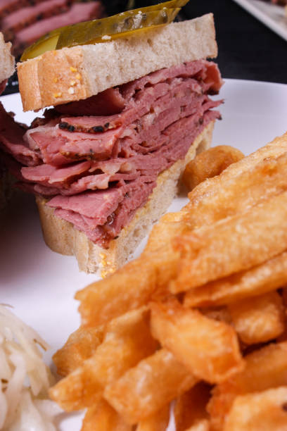 istock smoked meat sandwich with fries 656469514