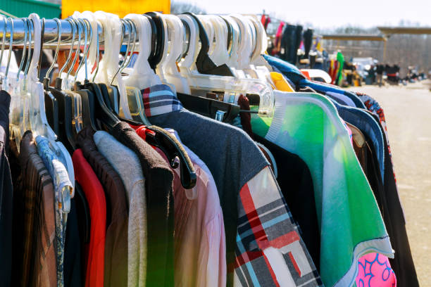 istock Hanger with new clothes in a clothing store 656470512