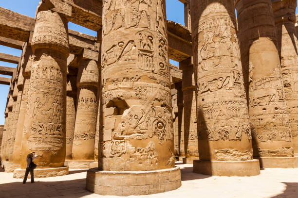 カルナック  - egypt egyptian culture column ancient egyptian culture ストック��フォトと画像