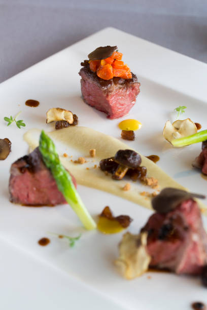 istock Luxury steak decorated with vegetable on plate 656472968