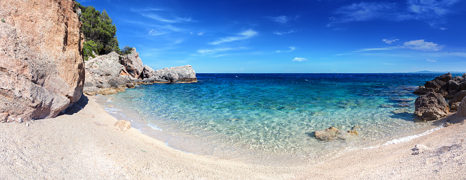 Lonely Bay - Mediterranean Sunny Beach, crystal clear water in Adriatic Sea