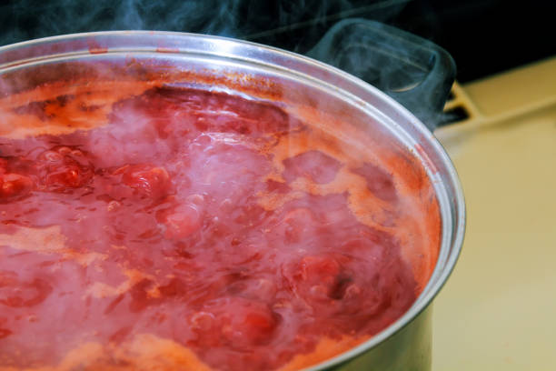 istock Borsch vegetable soup on the wood plate board 656480064