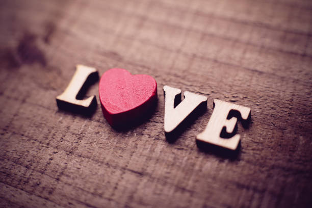istock Love With Red Heart On Wood 656486582