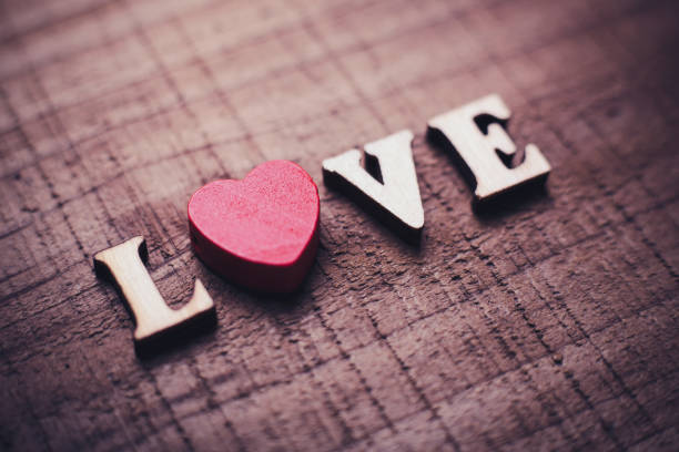 istock Love With Red Heart On Wood 656486588