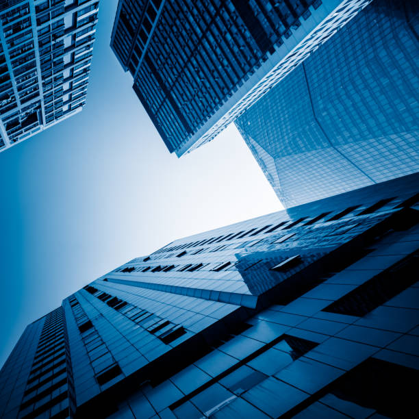 istock Up looking Skyscrapers with skyline 656486644