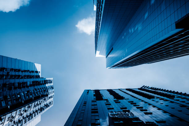istock Up looking Skyscrapers with skyline 656489892