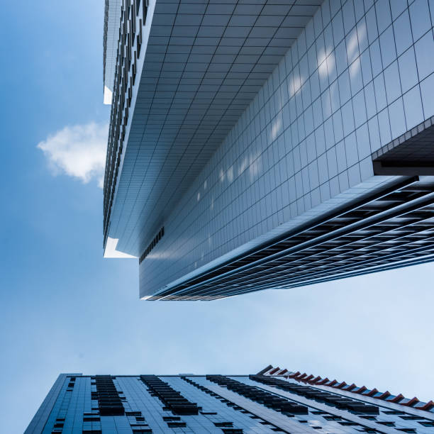 istock Up looking Skyscrapers with skyline 656490786