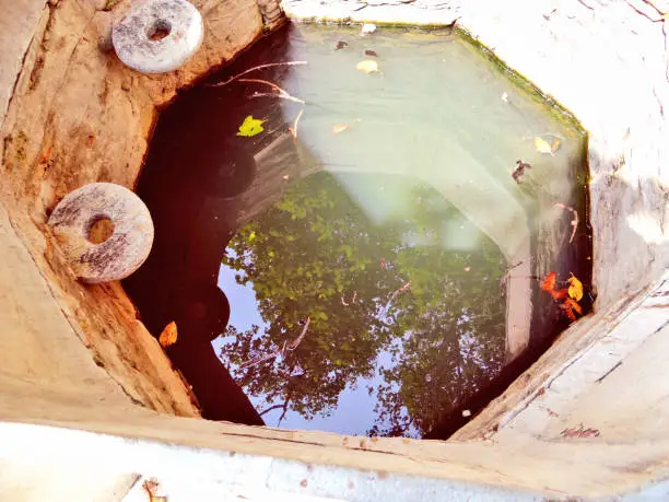 Water-well filled with ample water in the rainy days