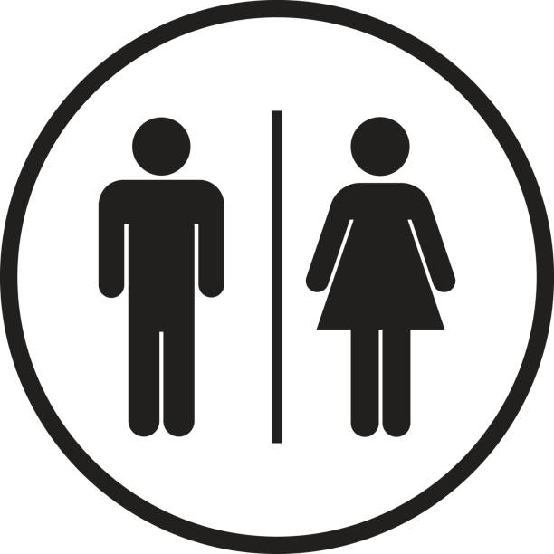 ikona znaku łazienki - man & woman stock illustrations