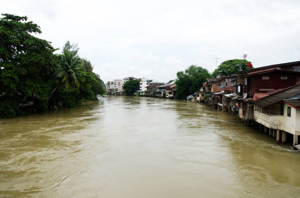istock Water fast and severe in chanthaburi river because flash flood 656515730