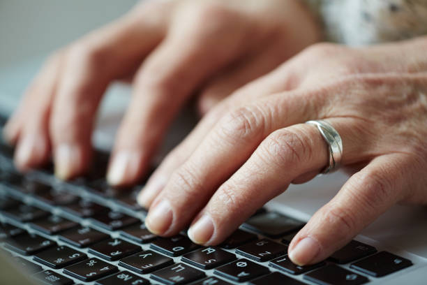 istock Senior woman typing on keyboard 656516072