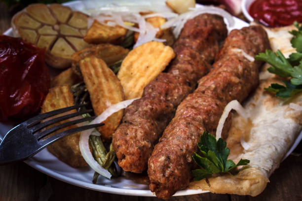 istock Fried kebab kebab with vegetables grilled sauce, onion and spices 656516210