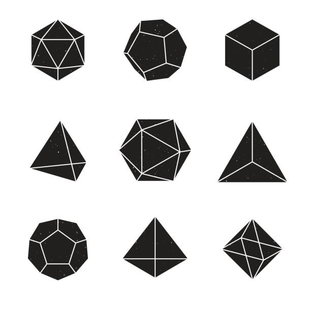 Geometric Shapes - Platonic Solids vector art illustration