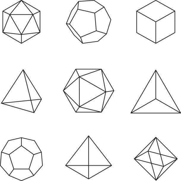 Geometric Shapes - Platonic Solids vector art illustration