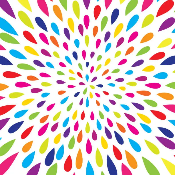 Vector illustration of Abstract pattern. Firework spot background. Abstract drop pattern. Rainbow blot confetti blow pattern
