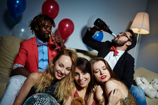 istock Dressy friends gathered together 656527048