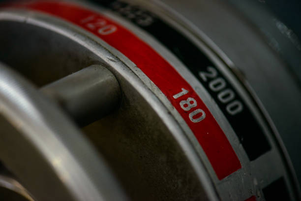 istock Old industrial lathe detail 656527482