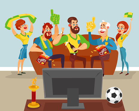 Cartoon Family Watching A Football Match On Tv Stock Illustration - Download Image Now - Awe, Child, Watching TV - iStock Cartoon Family Watching A Football Match On Tv Stock Illustration - Download Image Now - Awe, Child, Watching TV - iStock