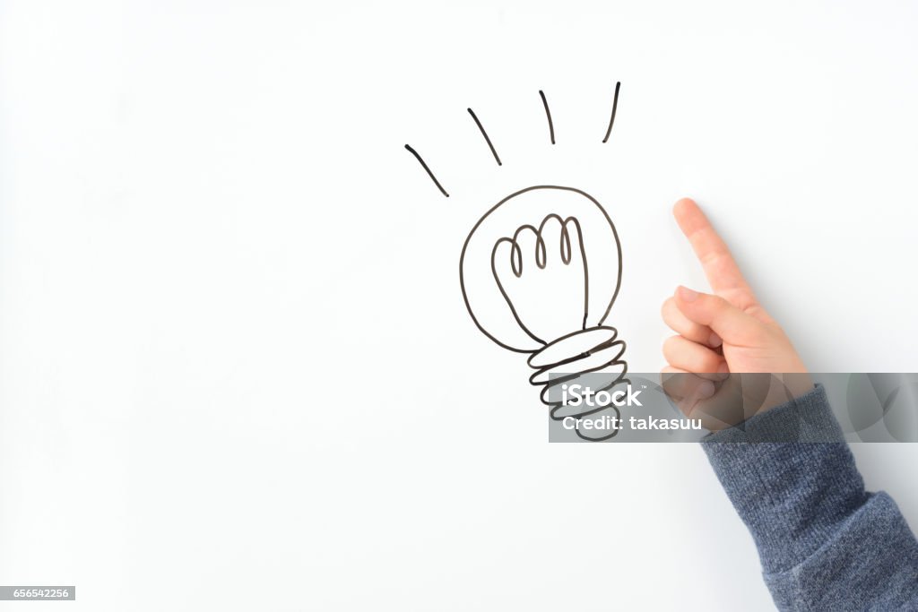 Child's inspiration concepts Light Bulb Stock Photo