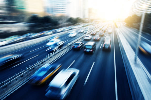 istock Motion blur image of city traffic 656543588