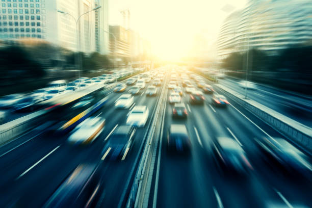 istock Motion blur image of city traffic 656543668