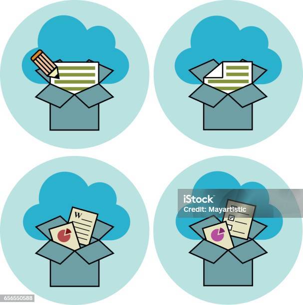 Dropbox Opportunities Vector Icon Set Stock Illustration - Download Image Now - Analyzing, Business, Business Finance and Industry