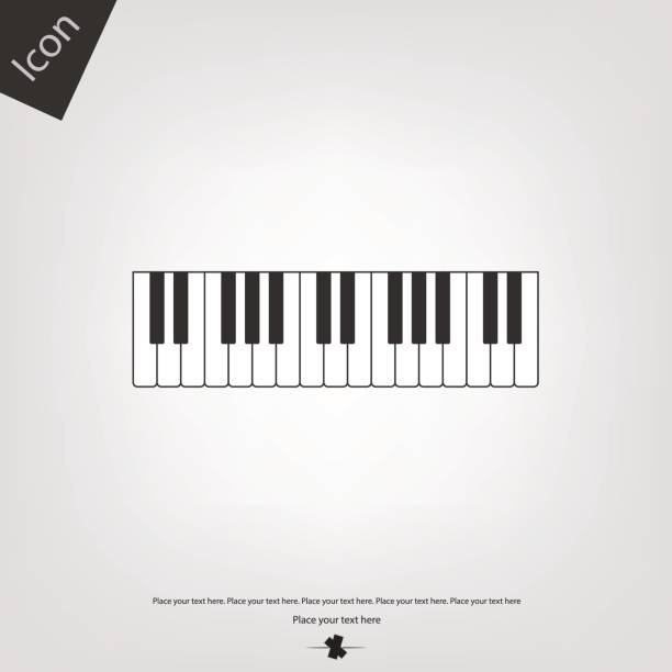 피아노 키 벡터 아이콘 - piano key piano musical instrument music stock illustrations