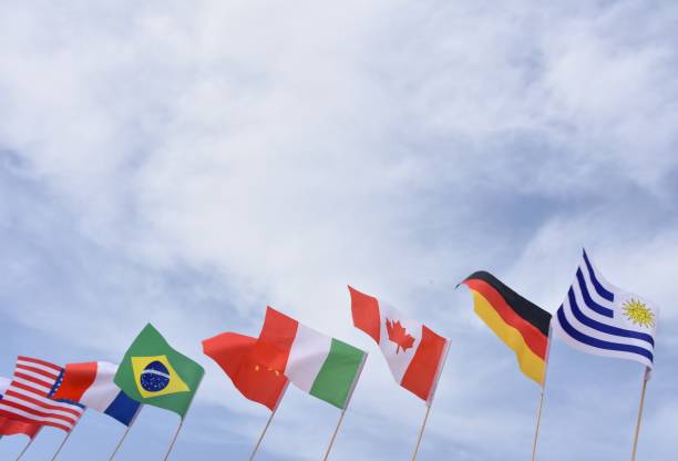 istock Set of international flags in a row 656550958