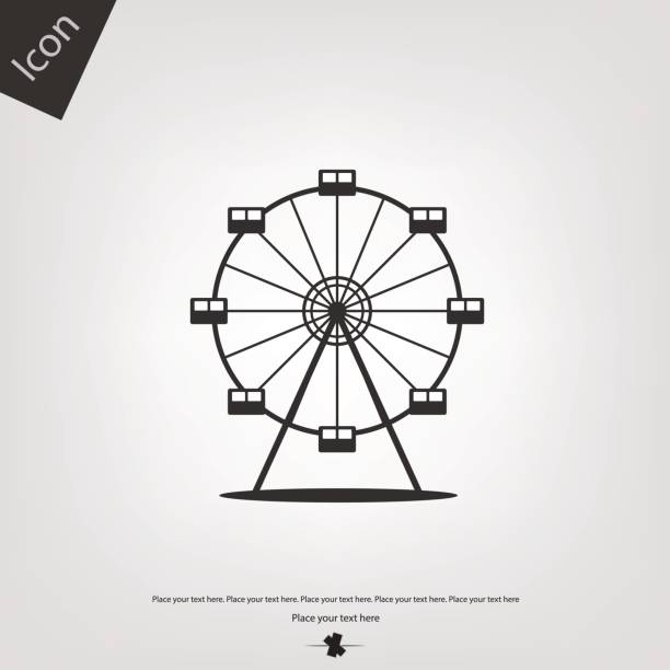 значок вектора колеса обозрения - farris wheel stock illustrations