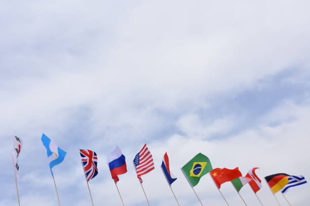 istock Set of international flags in a row 656551412