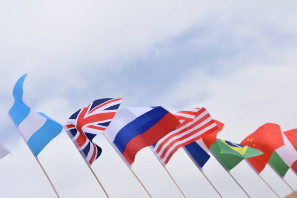 istock Set of international flags in a row 656551506