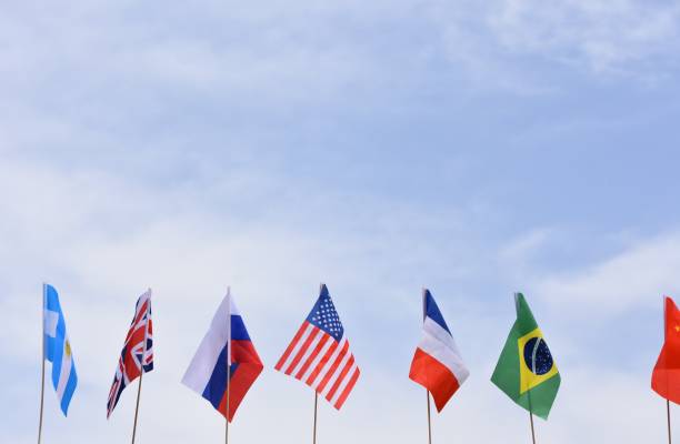 istock Set of international flags in a row 656551818