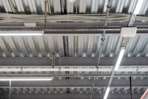 istock installation of lighting fixtures suspended ceiling 656552154