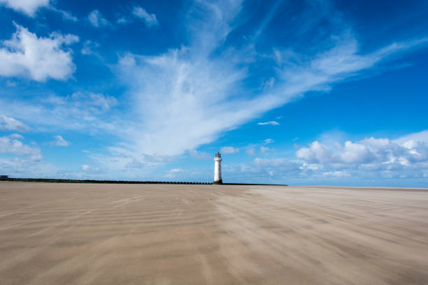 faro di perch rock - new brighton wallasey wirral uk - perch rock lighthouse foto e immagini stock